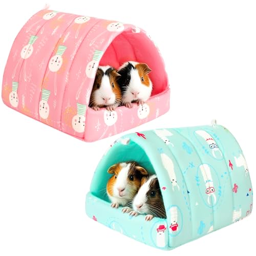 UPINS Meerschweinchenbett, Meerschweinchenversteck waschbar, Kleintierhaus, Käfigzubehör für Zwergkaninchen, Chinchillas, Hamster, Igel, Frettchen, Bartagamen und Ratten, 2 Stück von UPINS