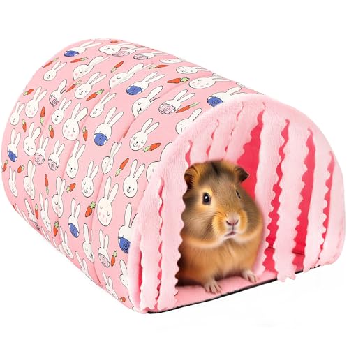 UPINS Waschbarer Meerschweinchentunnel mit Vorhängen, Kleintierversteck Meerschweinchen Bett Käfig Zubehör für Mäuse, Chinchillas, Hamster, Igel, Frettchen, Bartagamen, Ratten von UPINS