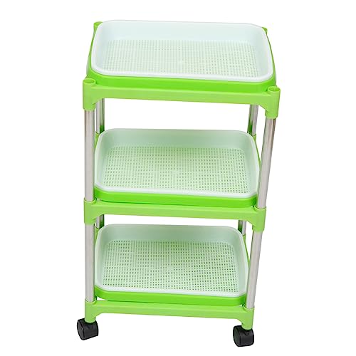 UPKOCH 1 Satz 3 Pflanzschalen-Set Sprossenschalen Mit Ablage Tablett-kit Keimschale Keimungs-kit Ausbreitungsschalen Erdfreier Züchter Grow Tray Mit Regal Tabletts Anzuchtschale Plastik von UPKOCH