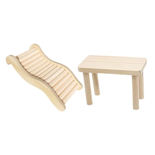 UPKOCH 1 Satz Hamsterleiter Hamsterspielplattform Plattform für Hamster Kletterleiter für Hamster Hamsterbrücke Rennmäuse Leiter Hamster Habitat Accessoires Holz Khaki von UPKOCH