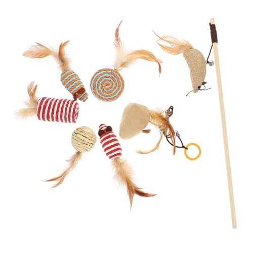 UPKOCH 1 Satz Katzenspielzeug Teiliges Langlebiges und Interaktives für Katzen Katzenangel und Bunten Federn für Spielspaß und Interaktion mit Ihrer UPKOCH 1 Satz Katzenspielzeug Teiliges Langlebiges und Interaktives für Katzen Katzenangel und Bunten Federn für Spielspaß und Interaktion mit Ihrer von UPKOCH