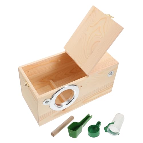 UPKOCH 1 Satz Papageiennistbox Sittich Nest Papageiennest Sittichhaus Für Käfig Vogelhaus Nistkästen Kleines Sittichnest Vogelkäfighaus Conure Sittichkäfig Sittichzuchtboxen Beige Hölzern von UPKOCH