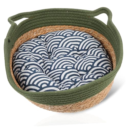 UPKOCH 1 Satz Rattan katzenstreu Schlafbett für Katzen Gewebte zeitgenössisch drinnen Haustier schlafhaus katzenbett Katzennestbett Katzennestkorb Haustiernest Weidenkatzen Baumwolle UPKOCH 1 Satz Rattan katzenstreu Schlafbett für Katzen Gewebte zeitgenössisch drinnen Haustier schlafhaus katzenbett Katzennestbett Katzennestkorb Haustiernest Weidenkatzen Baumwolle von UPKOCH