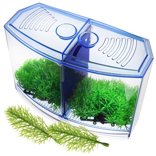 UPKOCH 1 Satz Transparent Plastik Aquarium mit Kunstpflanzen Teiliges Fischtank Wasserpflanzen für Zucht von Fischen und Desktop Dekoration von UPKOCH