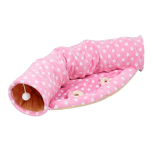 UPKOCH 1 Stück Cat Zwei-Wege-Tunnel Kätzchen Außerhalb des Katzenhauses Interaktives Für Katzen Ballspielzeug Für Katzen Tunnel Für Katzenzelte Katzenrätsel Rosa von UPKOCH