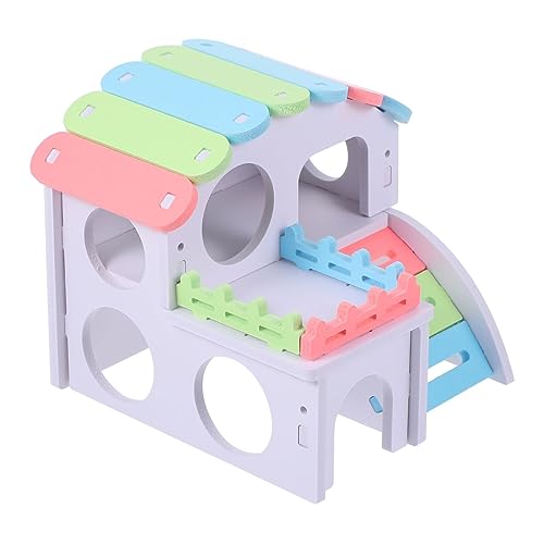 UPKOCH 1 Stück Hamsterhaus Hamster Terrarium Hamster nagerhaus Hamster Schlafplatz Hamsterspielzeug Nest Zwerg Haustier Hamsterbett Mini-Hamsterkäfig- hölzern Colorful von UPKOCH