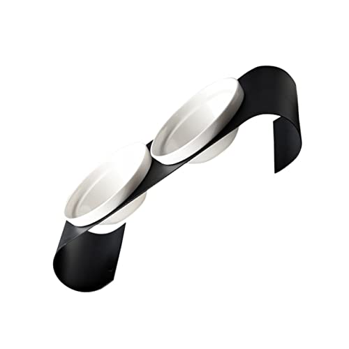 UPKOCH 1 Stück Haustiernapf Haustiere Dual Katzennapf erhöhte katzenwassernäpfe Schüsseln groß tierfutter pet Bowl Dog Bowls Futternapf für Katzen Eisengestell Doppelschüssel Keramik Weiß von UPKOCH