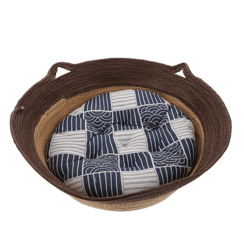 UPKOCH 1 Stück Katzennest Haustierbett Katze Katzenbetten Haustier Ruhebett Atmungsaktiv Kühlung pet Bed petbett cat Bed Haustier Katze Schlafnest Haustierbett für Zuhause Rattan Coffee von UPKOCH