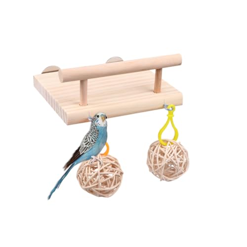 UPKOCH Parrot Spielzeug Aus Holz Mit Rattan Ball Kletter Schaukelspielzeug Für Papageien Wellensittiche Und Andere Vögel Kauspielzeug Für Beschäftigung Und Training Sicheres von UPKOCH