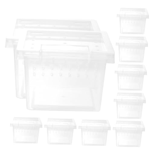 UPKOCH 10 Stück Teiliges Transparentes Reptilien Zuchtbox aus Robustem Kunststoff mit Luftzirkulation für Schlangen Spinnen Geckos und Kleine Reptilien zur Sicheren Haltung und von UPKOCH