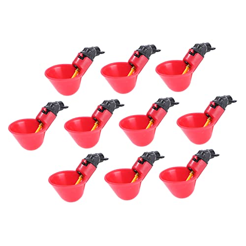 UPKOCH 10 Stück Wachteltrinker pet Water Bowl geflügel tränke Haltbarer Trinknapf Automatic Water Dispenser Automatische Tränke Wassertrinker Trinkbecher für Geflügelwasser rot von UPKOCH
