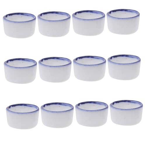 UPKOCH 12 Stück Spinnen- -vogelbad Einsiedlerkrebsgerichte Chamäleon-wasserbrunnen Gecko Water Bowl Spinnenhaut Springspinne Verstecken Klein Spinnen-mini-wassernapf Keramik Blue von UPKOCH