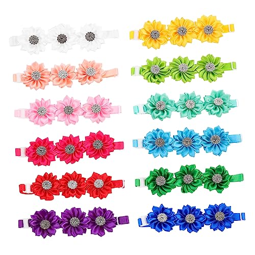 UPKOCH 12 Stück Teiliges Hundehalsband mit Blumen und Strass Verstellbar für Katzen und Hunde Kostüm Zubehör für Verschiedene Anlässe von UPKOCH