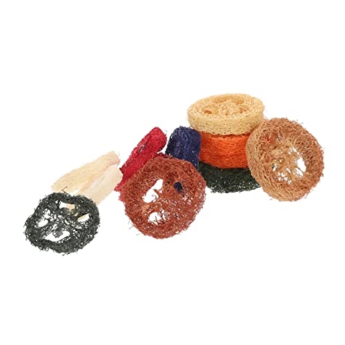 UPKOCH 12 Stücke Luffa Kauspielzeug für Kaninchen Meerschweinchen Hamster Organisches Spielzeug für Zähne Leuchtende Farben für Käfige Futterspielzeug für Kleintiere von UPKOCH
