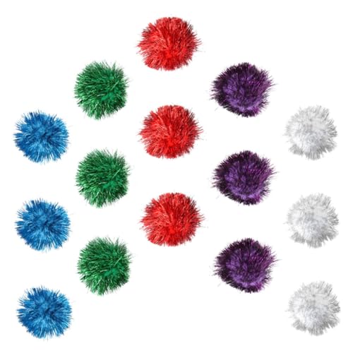 UPKOCH 15 Stück Teiliges Katzenspielzeug Glitzerbälle Interaktive Katzenbälle zur Spiel und Bewegungsförderung Farblich Sortiert Stimuliert Katzenneugier und Stressabbau Zufällige Farbe von UPKOCH