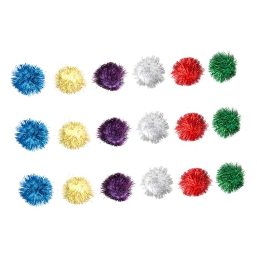UPKOCH 18 Stück Teiliges Pompons Glitzernde Pet Pom Pom Bälle Langlebige Cashmere Material zum Jagen für Verspielte Katzen Gemischt Zufällige Farbe Zufällige Farbe von UPKOCH