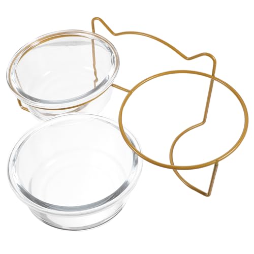 UPKOCH 1Pc Glas Katzennapf Katzennäpfe Hundenapf Erhöhter Haustiernapf Katzenglasnapf Haustier Nackenschutznapf Erhöhter Katzennapf Haustier Hochnapf Haustiernapf Mit Ständer von UPKOCH