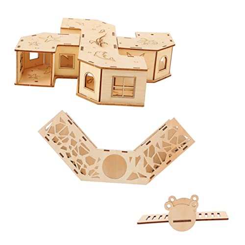 UPKOCH 1Satz Kleintierlabyrinth aus Holz Teiliges Hamster Tunnel Haustierhaus mit Wippe und Kletterleiter für Hamster und Nager Fördert Bewegung und Spielspaß von UPKOCH