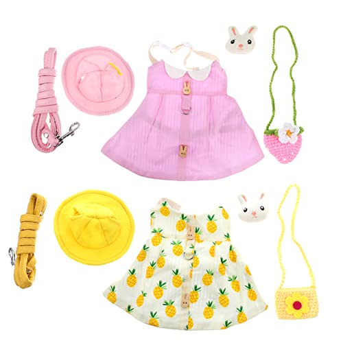 UPKOCH 2 Sätze Kaninchenleine Hasen Jacke Bunny Jacket Hasen zubehör hasenkostüme Kaninchenmotiv Hamster Hasenkleid Hasenweste Hasengeschirr Geschirr und Leine für Haustiere Baumwolle von UPKOCH