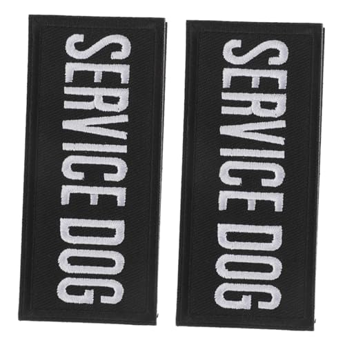 UPKOCH 2 Stück Am Hunderücken Diensthundewesten Hundegeschirr Kleiner Diensthund-aufnäher Gestickter Namensaufnäher Aufnäher Mit Sternstickerei Hundemarke Polyester Black von UPKOCH