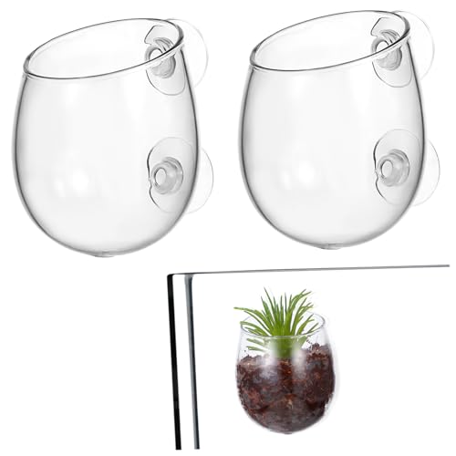 UPKOCH 2 Stück Aquarium Pflanztöpfe mit Saugnäpfen Wandmontierte Halter für Wasserpflanzen Design für Aquarien Dekoration und Pflege von UPKOCH