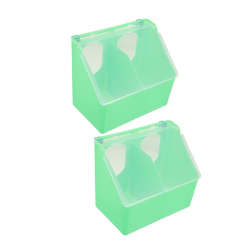 UPKOCH 2 Stück Box Futterbox Für Tauben Vogelkäfigfutter Und Wassernäpfe Hühnerfutterhäuschen Hängen Automatische Taubenkäfige Wachtelfutterautomaten Kein Abfall Abs Light Green von UPKOCH