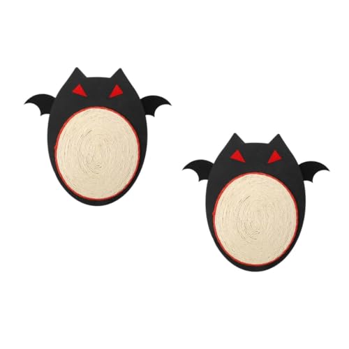 UPKOCH 2 Stück Fledermaus -katzenklauenpolster Sisalgewebe Halloween-Katze Kratzmatte Für Haustiere Kratzbaum Für Gothic-Katzen Katzen-kratzunterlage Gotisch Natürlich Form Schwarz von UPKOCH