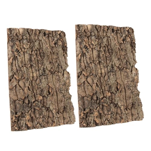 UPKOCH 2 Stück Fütterungsbox Terrarium zubehör dekorative Terrarienrinde Baumrinde -Terrarium -Hintergrund Rinde natürliche Reptilienrinde Reptilienrindendekor Light Brown von UPKOCH