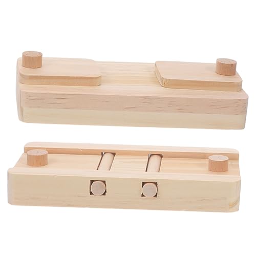 UPKOCH 2 Stück Futterspielzeug aus Holz Futterspender Futterspielzeug für kleine Haustiere Hamster Tierpuzzle zum Entdecken von Hamsterfutter Hamster behandelt Beige von UPKOCH