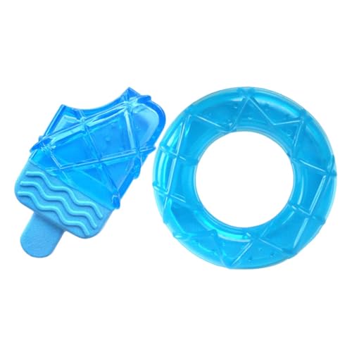 UPKOCH 2 Stück Gefrierbare Beißringe Für Welpen Quietschende Kauer Haustier Squishy Futterspender Für Welpen Plüsch Alligator Leckkühlbehälter Quietscher Kaubündel Himmelblau von UPKOCH