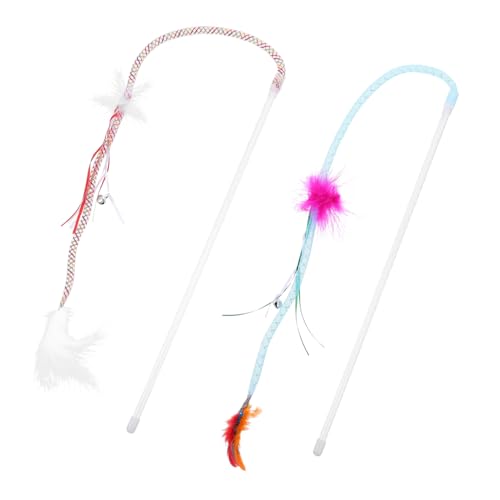 UPKOCH 2 Stück Glockenteaser-Stick Interaktives Katzenspielzeug simulierter Katzen -Neckstock Katzen-Stäbchen Teaser für Katze Katzen-Teaser- Kunststoff Zufällige Farbe von UPKOCH