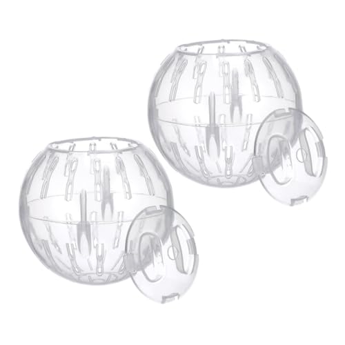 UPKOCH 2 Stück Hamster- Hamster Hamster zubehör Kleiner Hamsterball Kleintier zubehör Hamster Training Hamsterrad groß Mausrad Rattenrad Plastik Transparent von UPKOCH