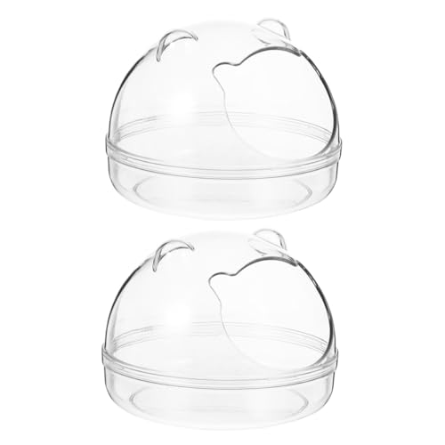 UPKOCH 2 Stück Hamster Sandbad Badewanne Transparent Kunststoff Hamsterbadezimmer Einfach zu Reinigen Kompakt Leicht für Zwerghamster und Kleine Kleintiere von UPKOCH