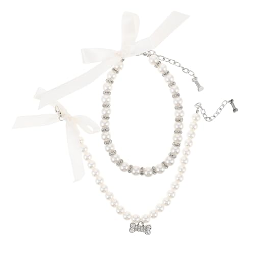 UPKOCH 2 Stück Haustier Dekohalsband Haustierschmuck Kleine Hundekette Kostüm Haustier Halskette Kätzchen Halskette Für Katzen Hundehalsband Katzenhalsband von UPKOCH