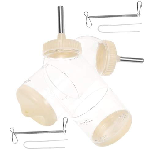 UPKOCH 2 Stück Haustier Trinkflasche für Käfige mit Automatischem Leck Edelstahlspender Druckresistent Rollendes Design für Hamster Kaninchen Meerschweinchen Pflegeleicht Geruchsneutral von UPKOCH