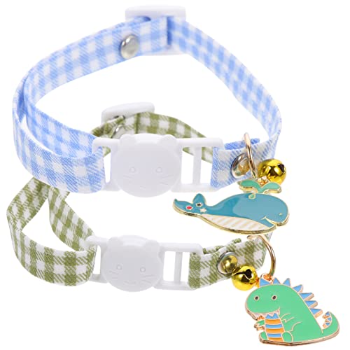 UPKOCH 2 Stück Kragenanhänger Schild graviertes Katzenhalsband Glocke Katzenhalsbänder Katzenkragen für Katze Kätzchen Zubehör Kragen für weiblich Baumwolle Polyester von UPKOCH