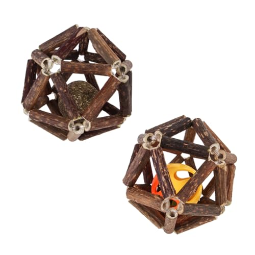 UPKOCH 2 Stück Polygonale Backenzahnkugel interaktives knete Ballspielzeug für Katzen Kauball für Haustiere Katze Molar Katzenball mit Glocke Polygonum Holz UPKOCH 2 Stück Polygonale Backenzahnkugel interaktives knete Ballspielzeug für Katzen Kauball für Haustiere Katze Molar Katzenball mit Glocke Polygonum Holz von UPKOCH