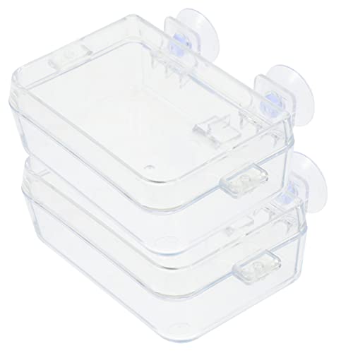 UPKOCH 2 Stück Reptilien Futternapf mit Saugnapf Transparente Escape Food Box für Futter und Wasser Kompakt und Pflegeleicht Geeignet für Terrarien mit Echsen Geckos Bartagamen und von UPKOCH