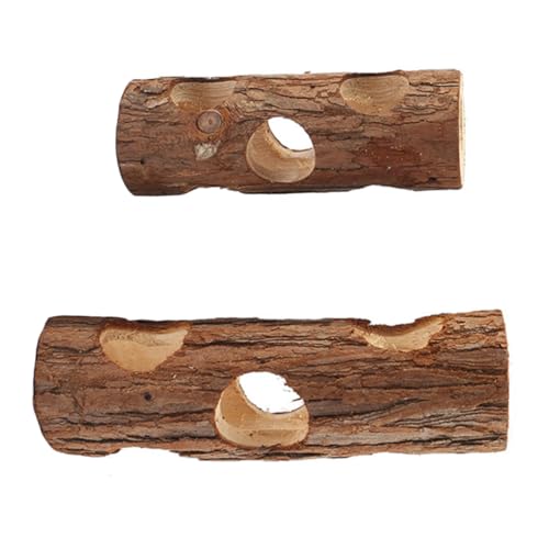 UPKOCH 2 Stück Rohrspielzeug Aus Massivholz Kletter Und Kauspielzeug Für Haustiere Kleiner Für Hamster Für Den Innenbereich Mehrkammer Versteck Hamsterspielzeug Zubehör von UPKOCH