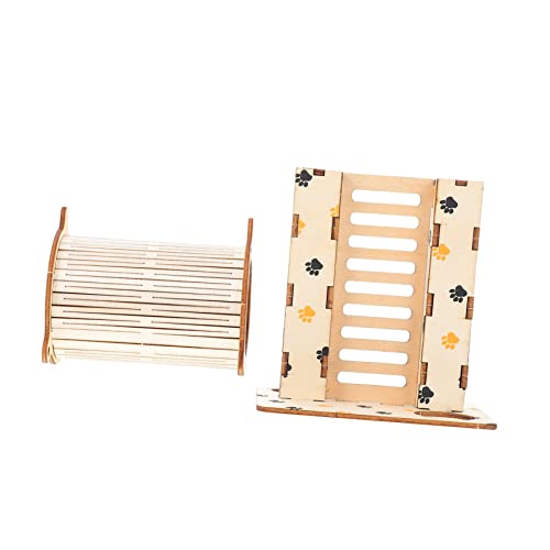 UPKOCH 2stücke Holzleiter Und Holzschaukel Für Kleine Haustiere Spielzeug Bissfestes Hamsterspielzeug Mit Meerschweinchenzubehör Für Hamster Und Chinchilla von UPKOCH