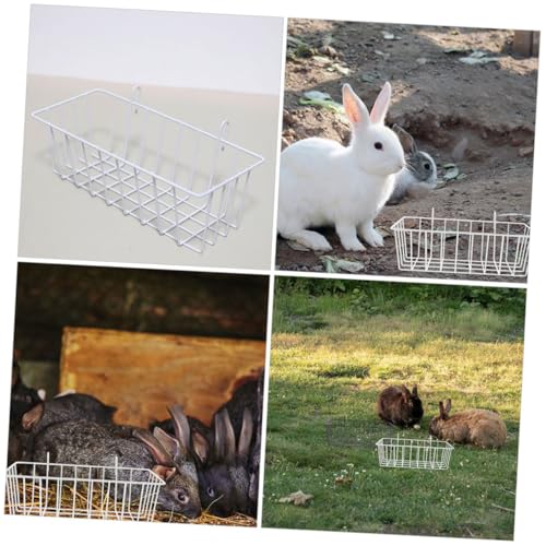 UPKOCH 2 Stück Teiliges Kaninchen Heuraufe aus Weißem Metall Langlebiger Futterhalter für Käfig Hält Heu Sauber und Frisch Einfach zu Reinigen Geeignet für Hasen und Hamster von UPKOCH