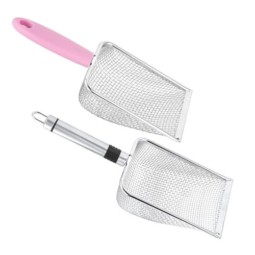 UPKOCH 2 Stück Teiliges Katzentoilettensieb mit Ergonomischem Griff Feines Metall Filtersieb für Präzises Katzenstreu Robuster Schaufel Pooper Scooper für Haustierstreu von UPKOCH
