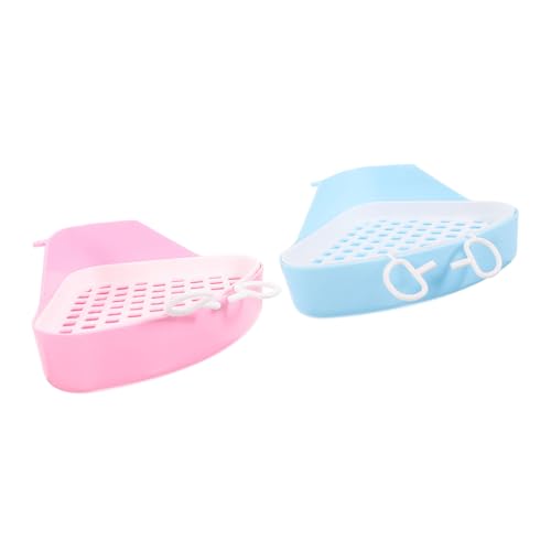 UPKOCH 2 Stück Teiliges Kleintier Toiletten für Kaninchen und Hamster Kompakte Ecktoilette in Blau und Tierfreundlich Leicht zu Reinigen Geeignet für Meerschweinchen und Zwergkaninchen von UPKOCH