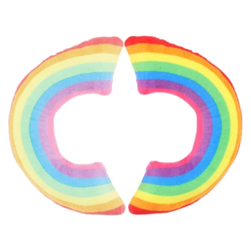 UPKOCH 2 Stück Teiliges U Förmiges Katzenkissen in Regenbogenfarben Nackenkissen mit Katzenminze Stützt Katzenhals für Drinnen und Draußen Komfortables Spiel und Schlafkissen für Katzen von UPKOCH