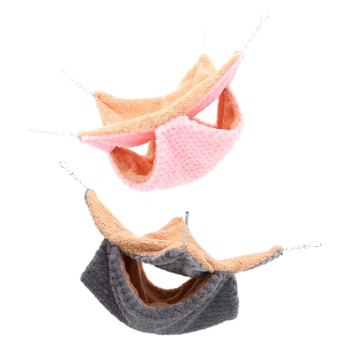 UPKOCH 2 Stück Teiliges Warmes Hamster Hängematten Doppellagig Kuschelbett für Meerschweinchen Kaninchen und Kleine Nagetiere Komfortabel Wärmend Gemütliches Versteck für Käfige Rosa von UPKOCH