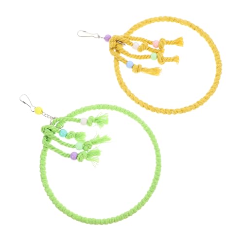 UPKOCH 2 Stück Vogel Baumwollseil Schaukel Geflochtene Sitzringe für Wellensittiche und Kleine Vögel Langlebiges Baumwollspielzeug Installieren als Sitzstange und Spielplatz UPKOCH 2 Stück Vogel Baumwollseil Schaukel Geflochtene Sitzringe für Wellensittiche und Kleine Vögel Langlebiges Baumwollspielzeug Installieren als Sitzstange und Spielplatz von UPKOCH
