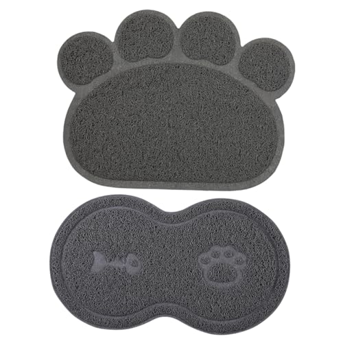 UPKOCH 2 Stück rutschfeste Futtermatte für Haustiere Katzen und Hundenapfunterlage aus Wasserdichtes für Futter und Wassernäpfe zu Reinigen und Elastisch für Katzentoiletten und Käfige von UPKOCH
