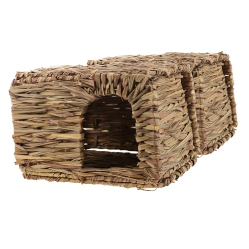 UPKOCH 2 Stücke Hasennest Aus Stroh Hasenhäuser Chinchilla-hütte Kaninchenfell Hasenbett Versteck Meerschweinchenhaus Rattenvorräte Kaninchenversteck Frettchen Bett Kaninchenhütte Gras von UPKOCH