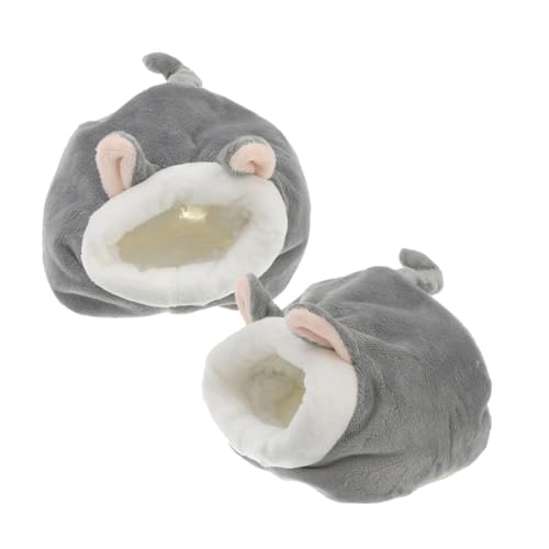 UPKOCH 2 Stücke Kleintierbett Warmes Plüschhaus für Hamster Igel Tragbares Fleece Nest mit Guter Belüftung Kleines Kuschelbett für Mäuse Ratten Waschbares Winterversteck von UPKOCH