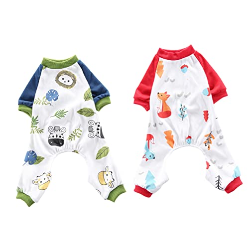 UPKOCH 2 Teiliger Haustier Pyjama Für Zuhause Hundekleidung Hundepyjama Hundebekleidung Haustier Pyjama Mit Vier Füßen Hundekleidung Party Hundewelpenkleidung Hunde Katzen von UPKOCH
